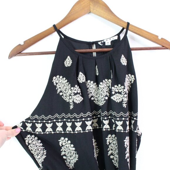 THML Embroidered High Neck Maxi Dress Black Size M - Picture 3 of 10